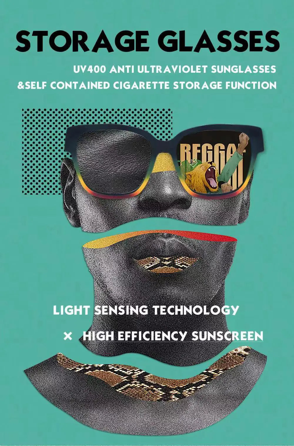 Sunglasses Hidden Tapered Cigarette Storage Tube Removable Glasses Holder Horn Tube Tobacco Box Smoking Pipe Accessories