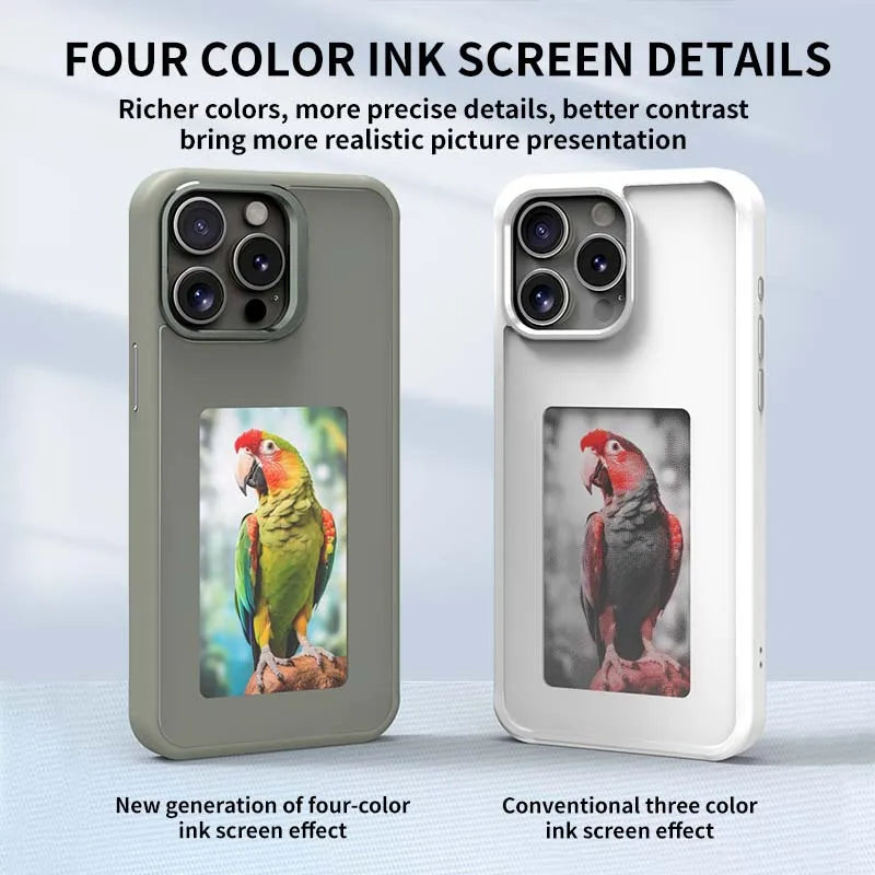 E-ink Screen Image Transmission NFC For 16 Pro Max Iphone Case 4 Color For Iphone 13 14 15 16 17 Pro Max DIY Cases Battery Free