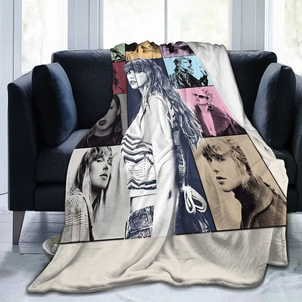 The Eras Tour Blanket Flannel Print Tayloring Portable Lightweight Thin Throw Blankets for Bedding Outdoor Quilt