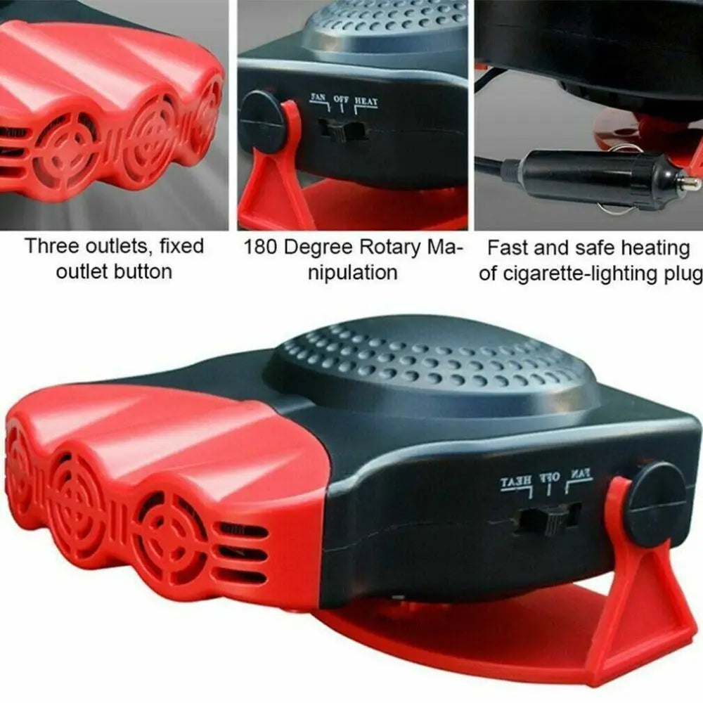12V Car Electric Heating Fan Multifunctional Car Windshield Defroster Defogging Defrosting Heating Fan Car Heating Accessories