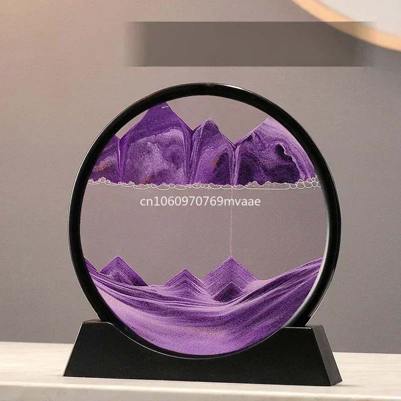 Sandscape Moving Sand Art Frame Quicksand 3D Dynamic Liquid Hourglass Kinetic Sand Painting Flowing Sand Office Home Decor Gifts
