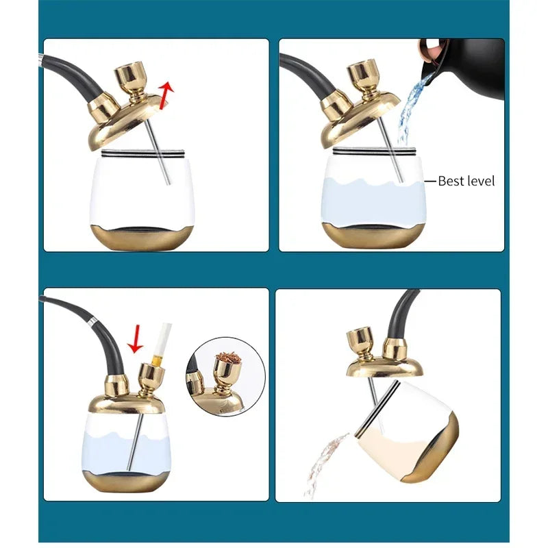 Portable Tobacco Microfilter Hookah ShiSha Glass Bottle Smoking Pipes Cigarette Holder Pipes Smoking Accessories