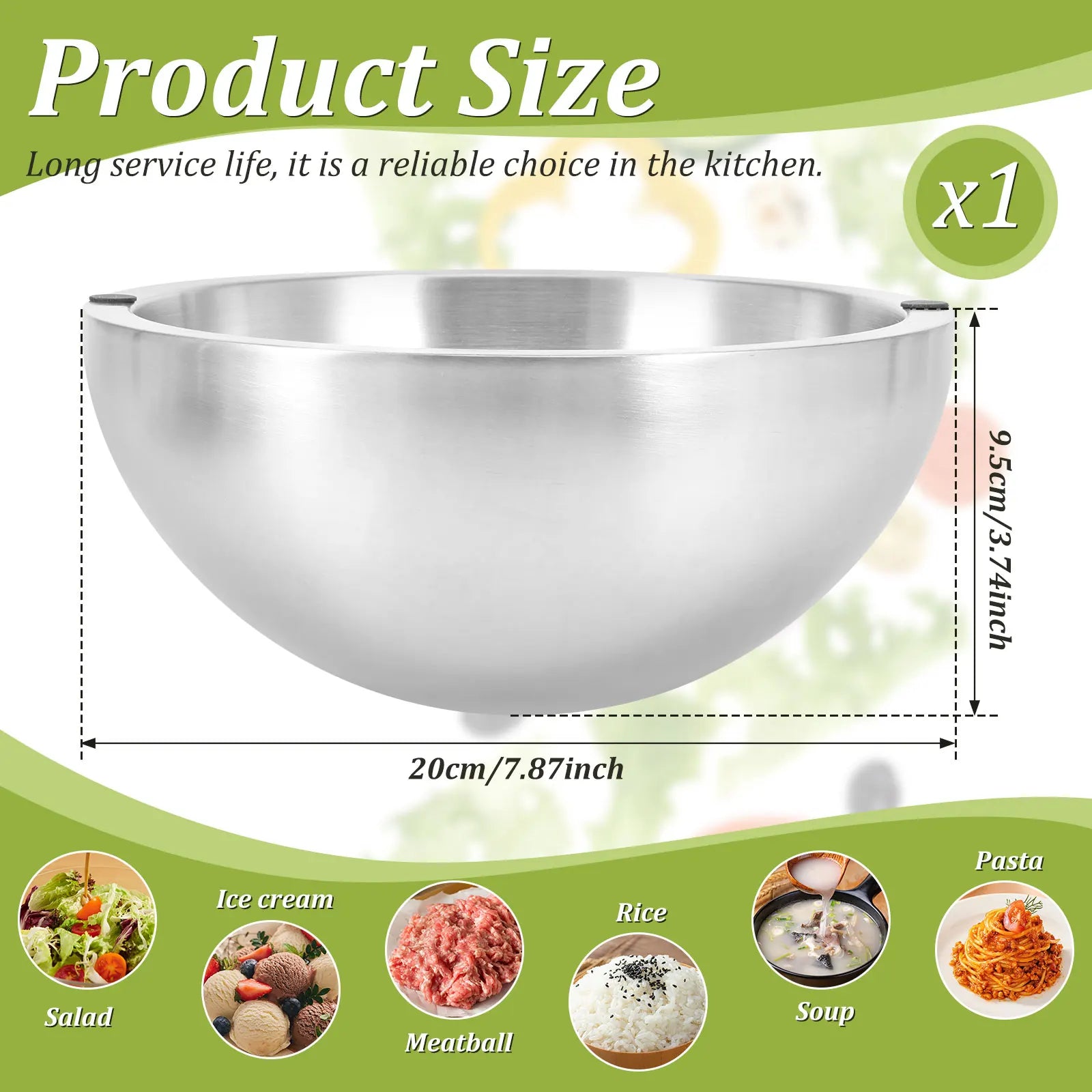 Stainless Steel Dip Chiller Bowl Serving Bowls with Double Walled Ice Cavity Insulated Etch Resistant Robust Long Service Life