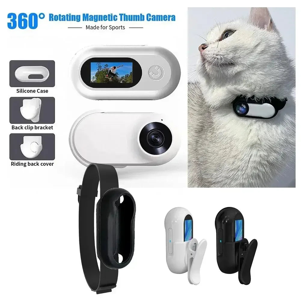 HD 1080P Wireless Collar Camera No WiFi Needed Dog Cat Pet Camera Collar Nanny Camera Video Records for Cats Dogs Birthday Gift