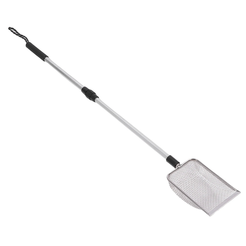 Cat Poop Shovel Stainless Steel Anti Bending Extendable Litter Sifting Shovel Anti Stick Long Handle Adjustable for Litter Box