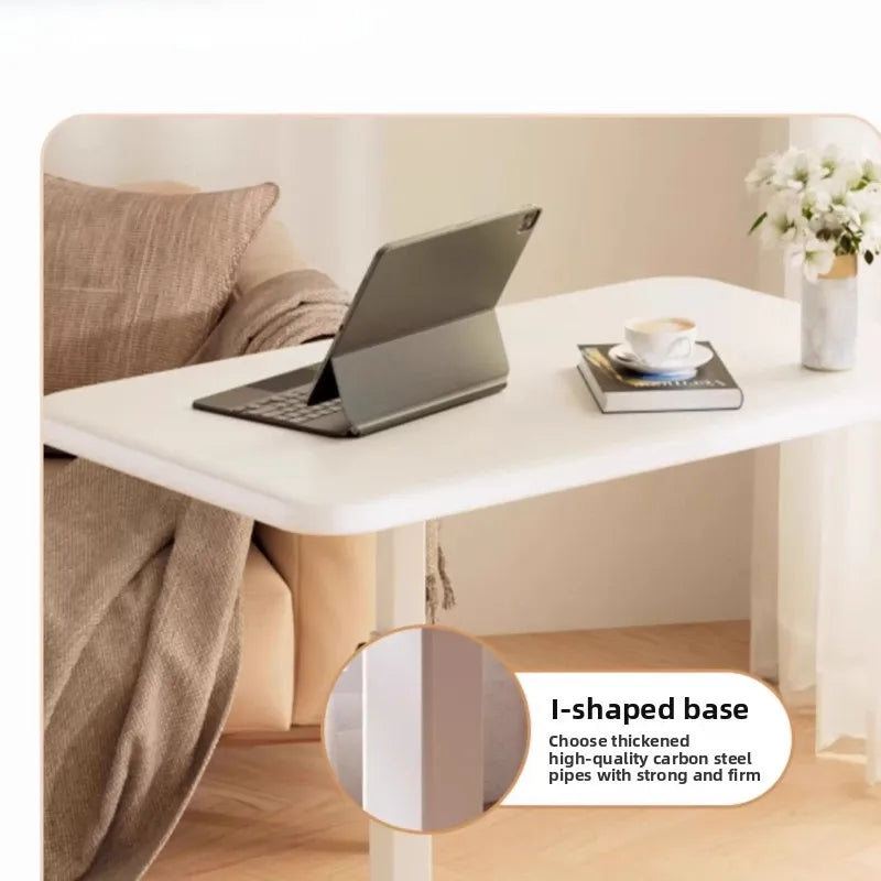 Height Adjustable Mobile Laptop Desk with Wheels Multi-Purpose Rolling Tray Table for Standing Workstation Use in Living Room