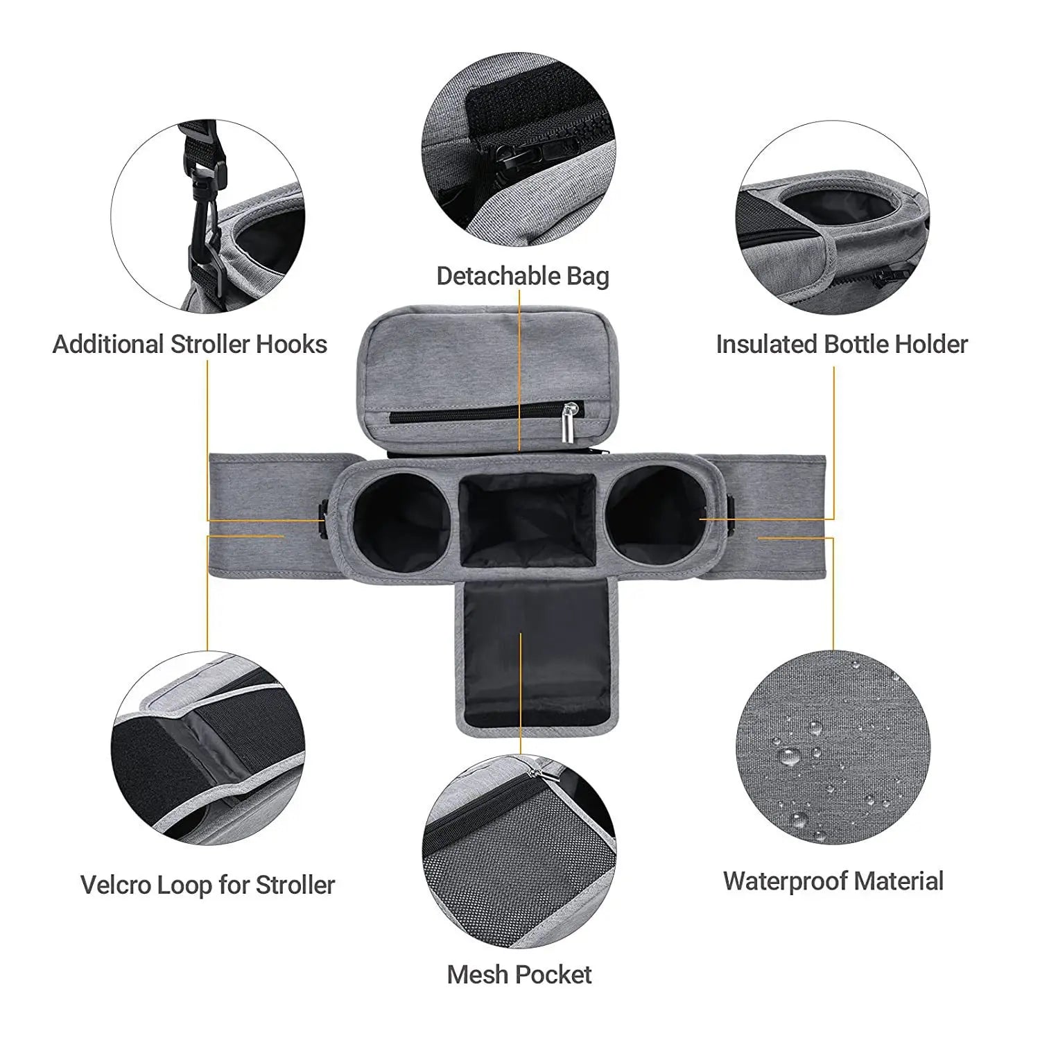 Baby Stroller Storage Bag Mummy Large Capacity Travel Hanging Bag Phone Bottle Holder Pram Diaper Bags Baby Stroller Accessories