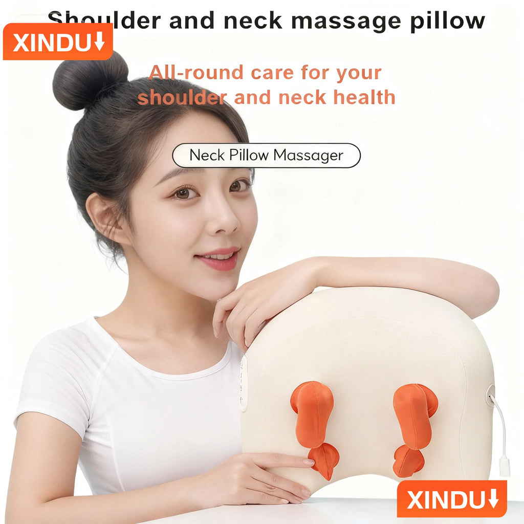 SPA Portable Pillow Massager Lazy Person Leading Shoulder Professional Super Strong Neck Massage Wireless Warm Pillow Type Massa