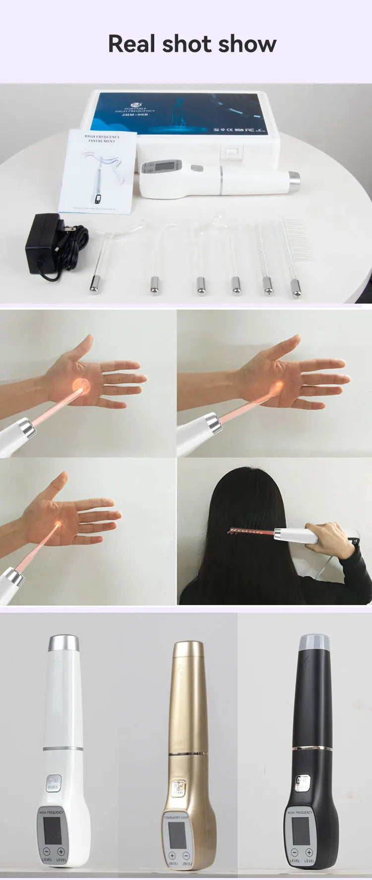 LCD Screen 4 in 1 Facial Skin Rejuvenation Tightening Wand Beauty Machine Care