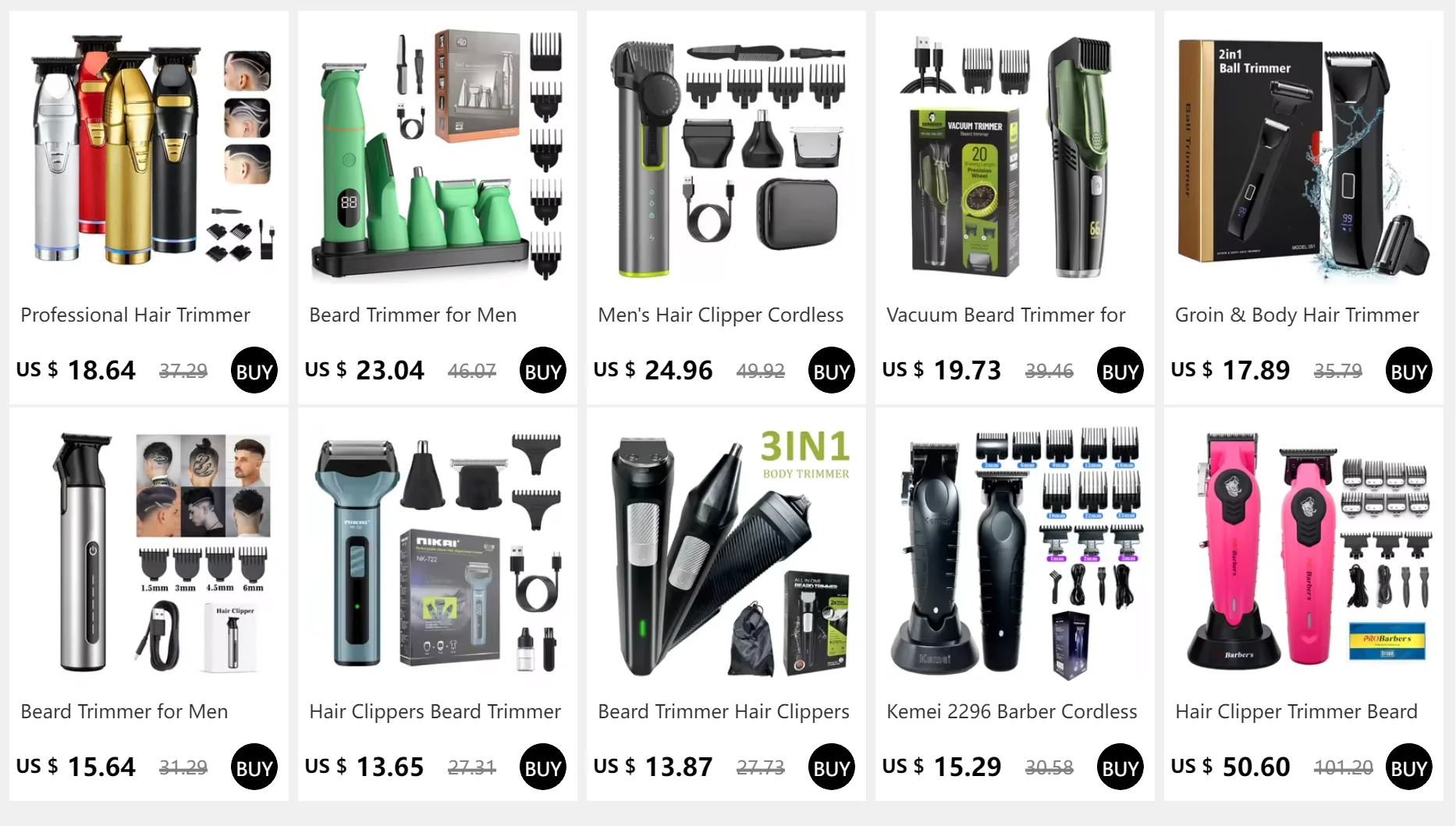 Vacuum Body Hair Trimmer for Men, Mustache Trimmer with 20 Length and Styles Adjustable, Built-in Vacuum Trimmer for Mustache