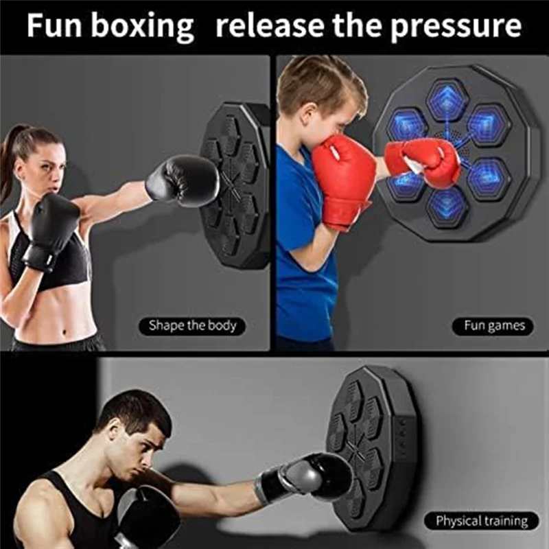 Qcvv-Electronic Music Boxing Pad,Wall Mounted Boxing Machine