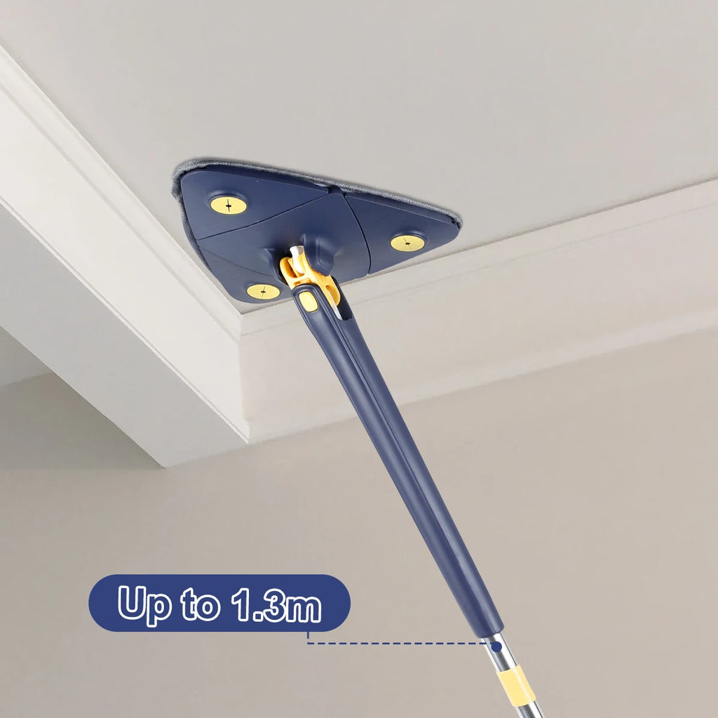 Telescopic Triangle Mop 360° Rotatable Self-wringing Triangle Extended Adjustable Mop Floor Squeeze Free Hand Washing Lazy Tool