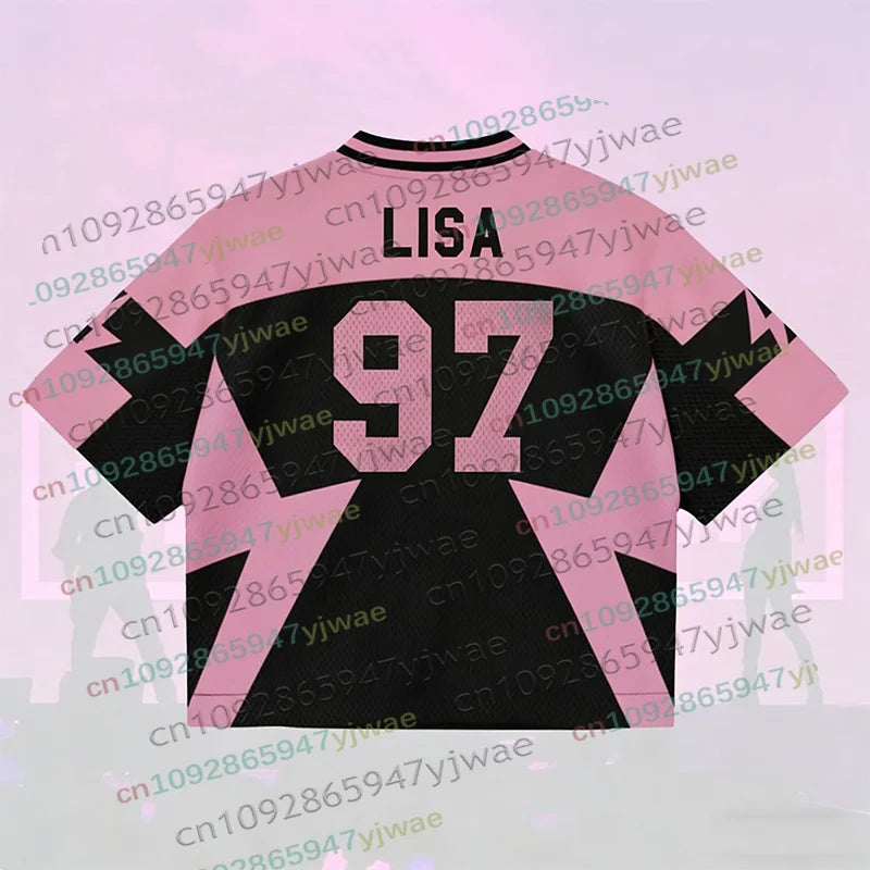 2026 New Y2K Korean Girl Group Concert Pink T-Shirt Summer Oversized Short Sleeve Fashion Casual Women's Men's Sports Jersey Top