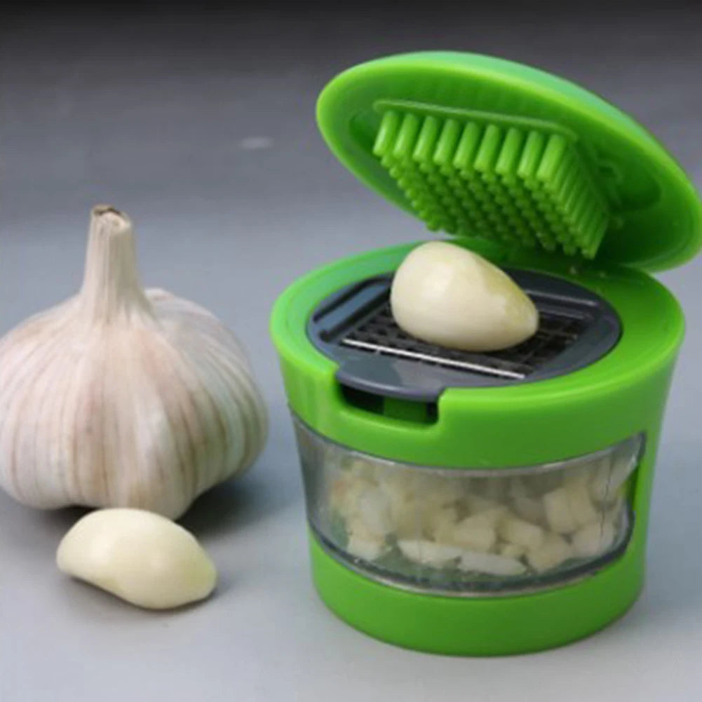 Creative Garlic Press Presser ABS Stainless Steel Garlic Mud Masher Labor-saving Non-slip Cover for Home Kitchen Vegetable Tools