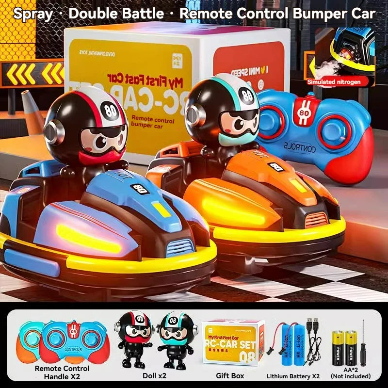RC Bumper Car Football Battle Sports Game Toy 2.4G Remote Control Catapult Drift Doll Karting Toy with Music Light Toy Boy Gifts