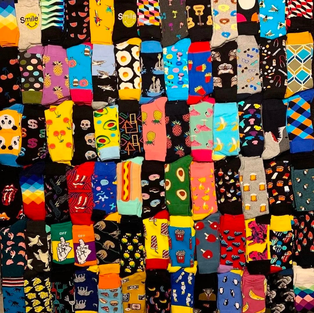 10 pairs of food pattern men's socks irregular color women's socks street trend skateboarding socks