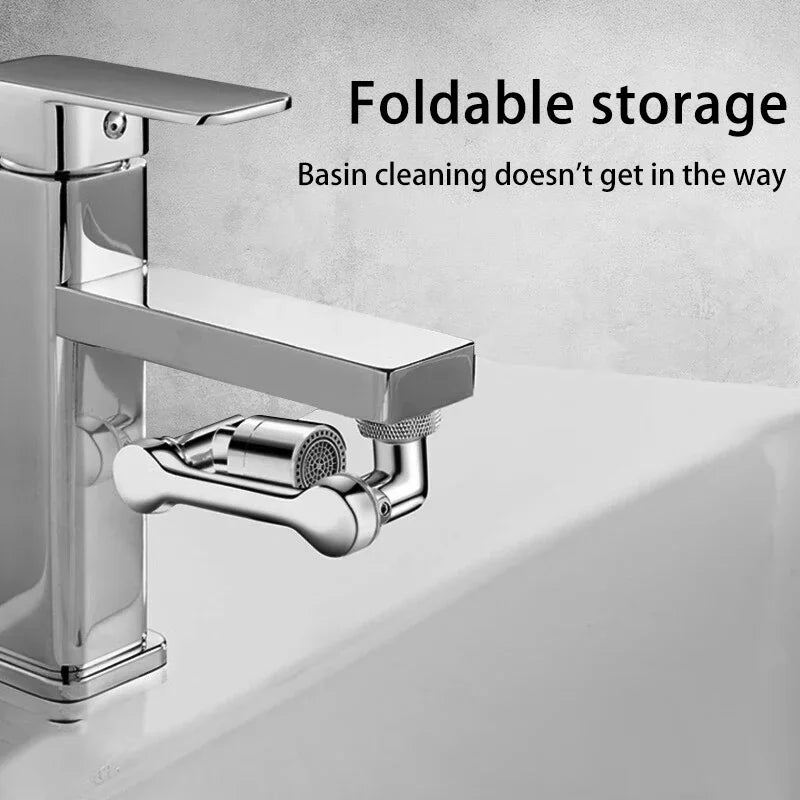 2Pcs Universal 1080° Rotation Faucet Extender Washbasin Robot Arm Tap Dual Mode Sprayer Head Bathroom Splash Proof Swivel Faucet
