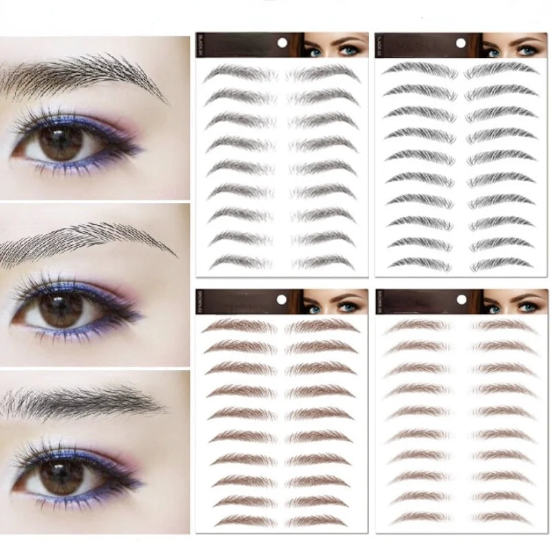 Water-based Hair-liked Authentic Eyebrow Tattoo Sticker Waterproof Cosmetics Long Lasting Makeup False Eyebrows Stickers