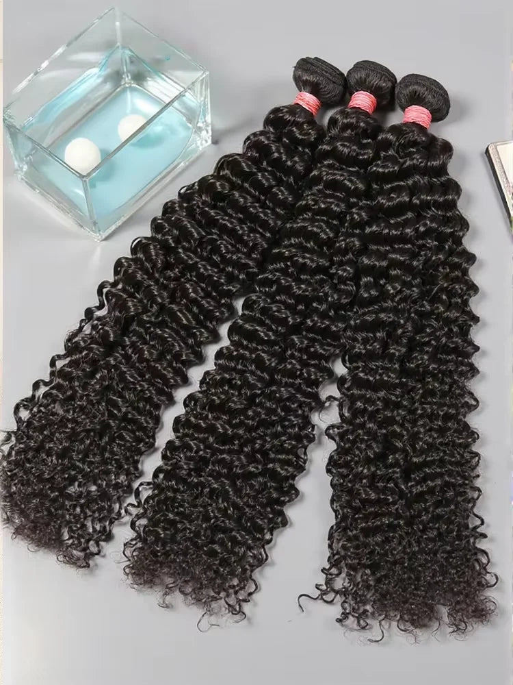 32 36 40 Inch Deep Wave Human Hair Bundles Brazilian Remy Unprocessed Weaving Curly Hair 1/2/3/4 Bundles Weave Extensions Deals