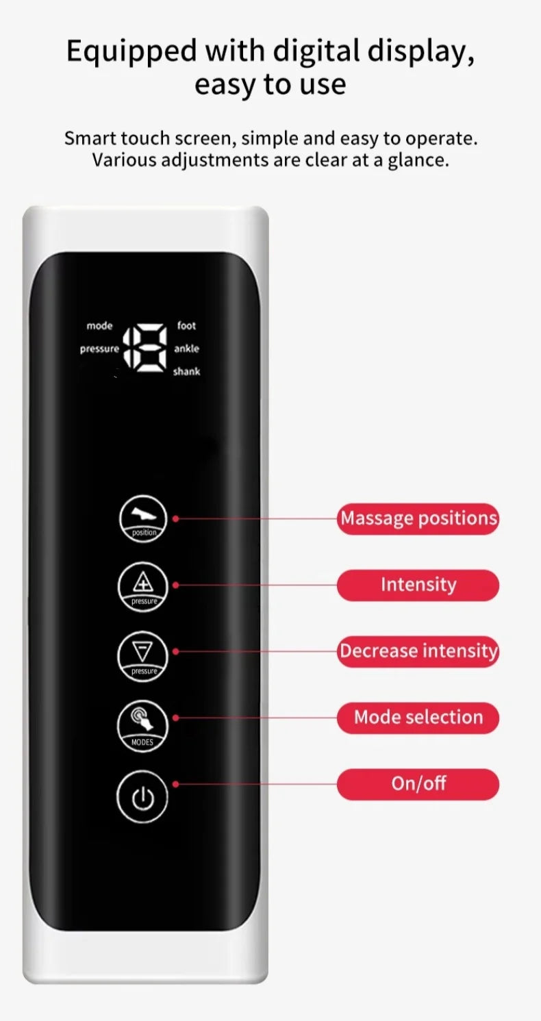 JinKairui Electric Pneumatic Leg Massager Extended Version for Deep Relaxation of Thighs, Calves and Feet with Remote Control