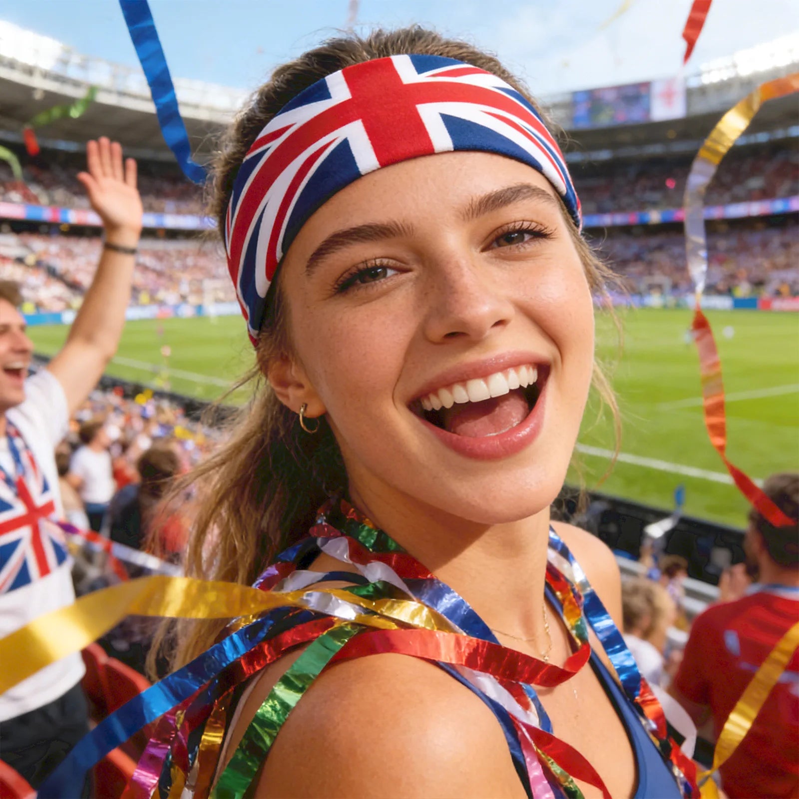 Football Headbands National Element Bandanas High Elastic Sweat-Wicking Sports Headbands Fan Support Headbands for Men Women