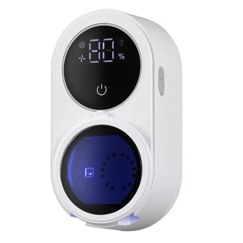 AC93-Wall Mounted Smart Home For Bathroom Light Cleaning Fan Drying Automatic Rotating Cover Toothbrush Holder And Cleaner