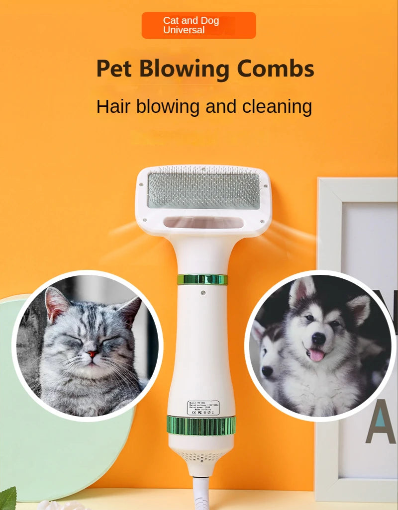 2-In-1 Pet Dog Dryer Quiet Dog Hair Dryers and Comb Brush Grooming Kitten Cat Hair Comb Puppy Fur Blower Adjustable Temprature