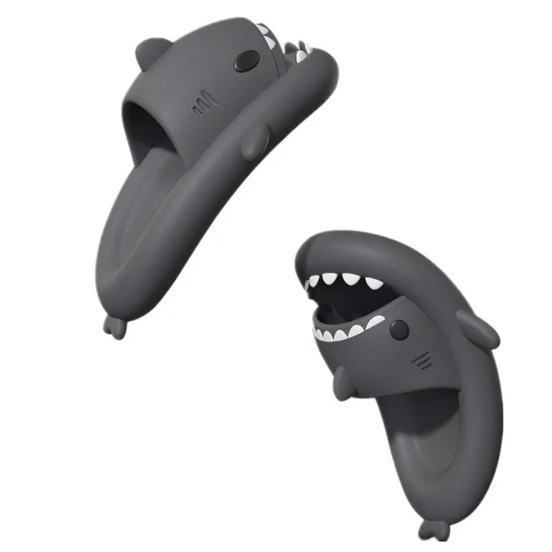 4cm Thick Sole Man Women Shark Slippers Size 46 47 2023 Summer Home Anti-skid Couple  Indoor Household Funny Slipper