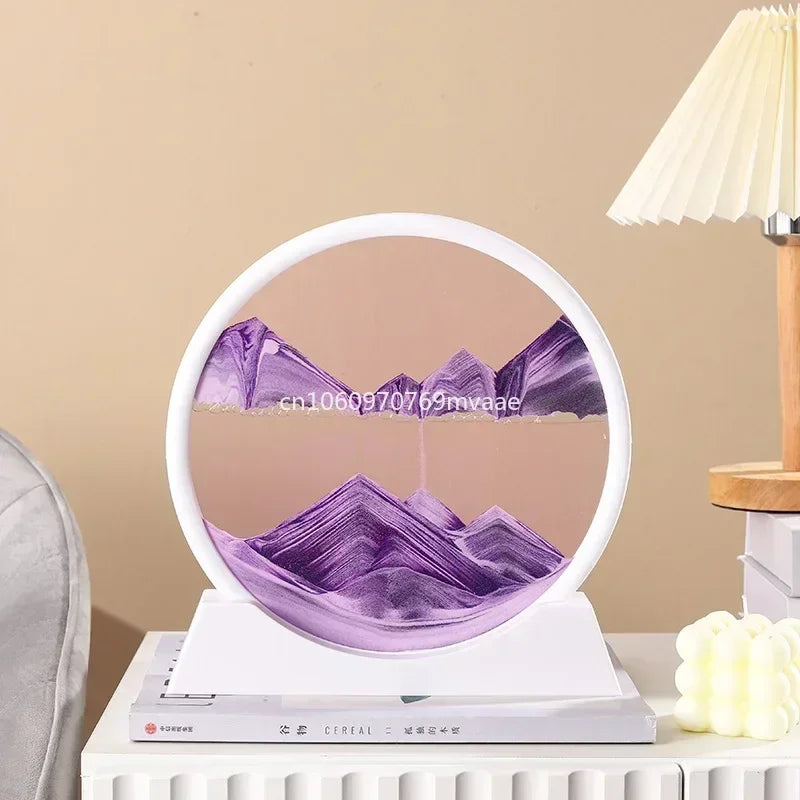 Sandscape Moving Sand Art Frame Quicksand 3D Dynamic Liquid Hourglass Kinetic Sand Painting Flowing Sand Office Home Decor Gifts