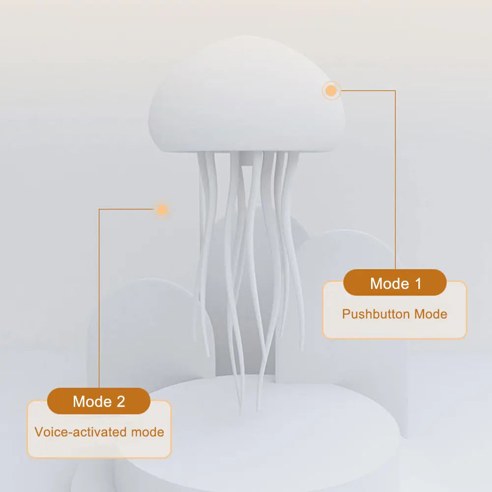 Cartoon Jellyfish Night Light RGB Gradient Cute Jellyfish Bedside Lamp Voice Control Type-C Charging LED Night Lamp