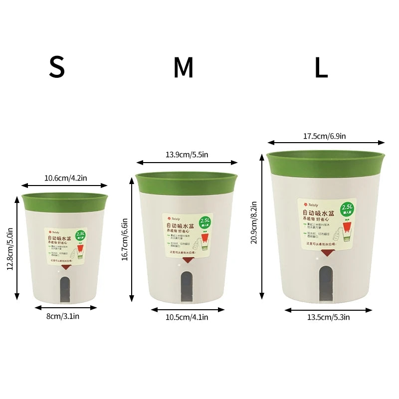 Double Layer Plant Pot Self Watering Pots for plants Hydroponics Flower Pot Plastic Lazy Automatic Water-Absorbing Plants Pot