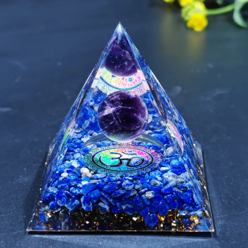 Orgonite Pyramid Crystals Natural Stone Orgone Energy Generator Healing Reiki Chakra Meditation Ornaments Crafts Office Decor