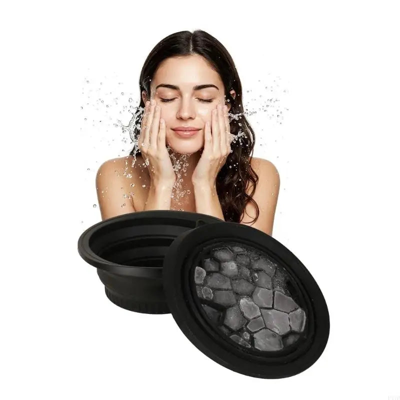 Face Ice Bath Bowl for Facials Plunge Dipping Face Folding Ice Facials Washbasin Facials Skin Cares Tool for Home Travel