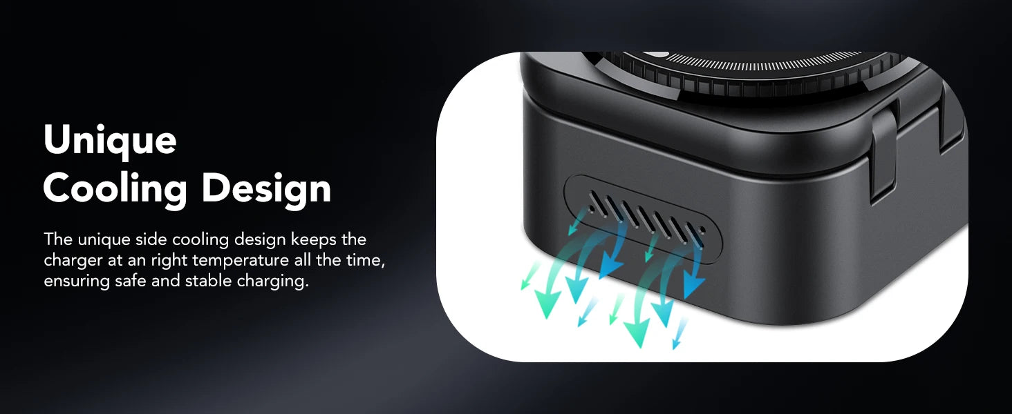 Magnetic 3 in 1 Wireless Charger Station With Extension Cords for iPhone 17 16 15 14 13 12 iWatch 11-2 Airpods Pro Fast Charging