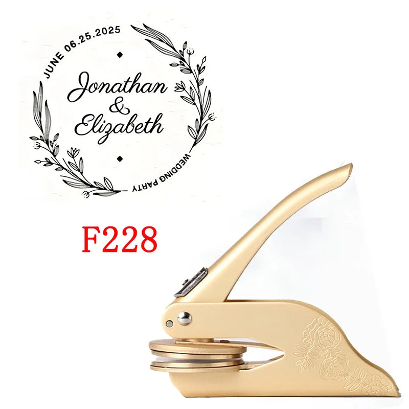 Custom Initials Embosser Stamp,Book Embosser Personalized LOGO Wedding Embossing Stamp, Address Stamp, Form the Library Embosser
