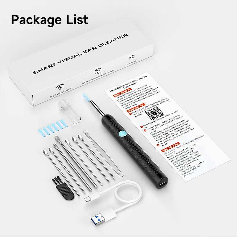WIFI Visual Ear Camera Ear Pick Digital Ear Spoon Wireless Ear Cleaning Endoscope Ear Wax Removal Tool For Iphone Android Phones