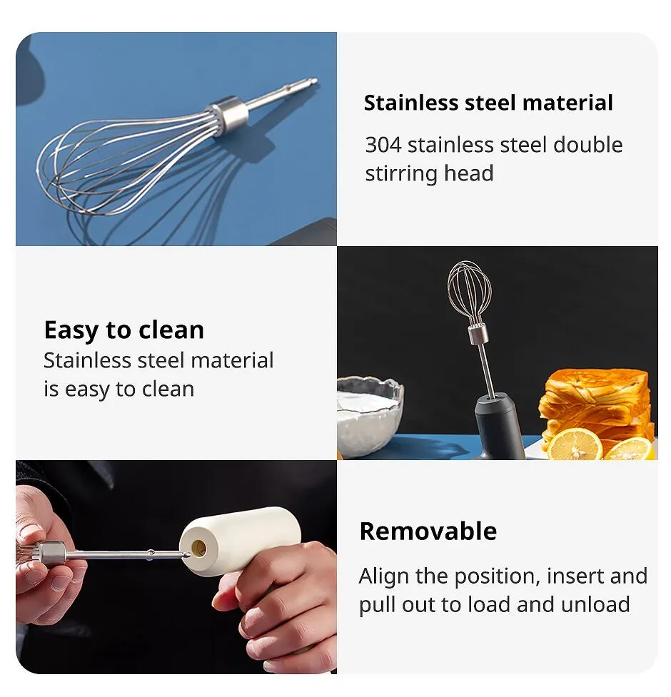 Wireless Electric Food Mixer Automatic Whisk Dough 3 Speeds Egg Beater Baking Dough Cake Cream Mixer Kitchen Tools