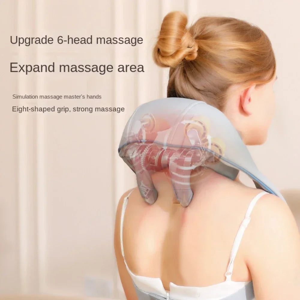 Hot-selling portable mini relaxation clay kneading smart heated shawl, multi-function acupressure massage for trapezius and neck