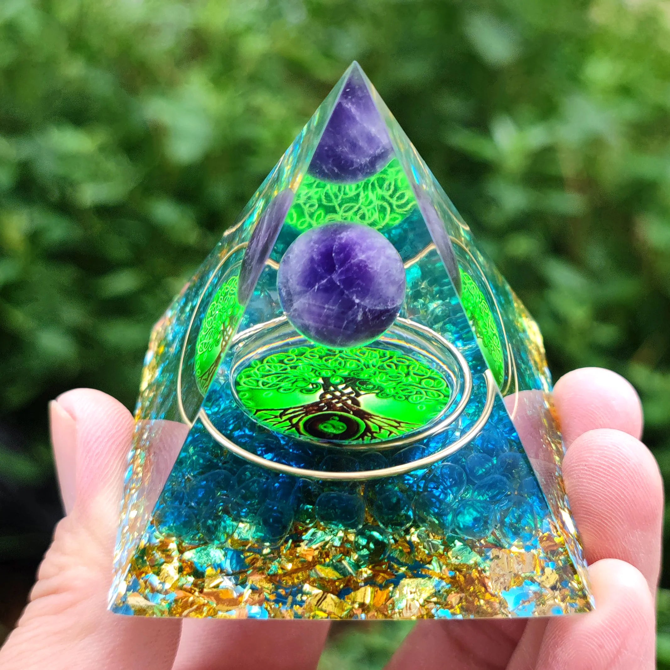 Orgonite Pyramid Crystals Natural Stone Orgone Energy Generator Healing Reiki Chakra Meditation Ornaments Crafts Office Decor