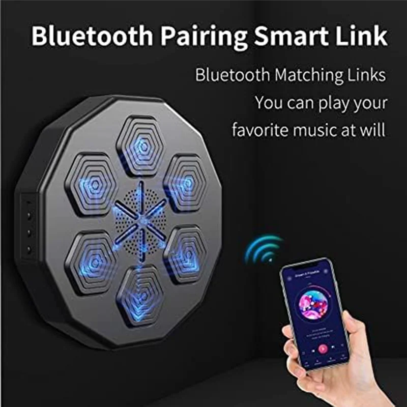 Qcvv-Electronic Music Boxing Pad,Wall Mounted Boxing Machine