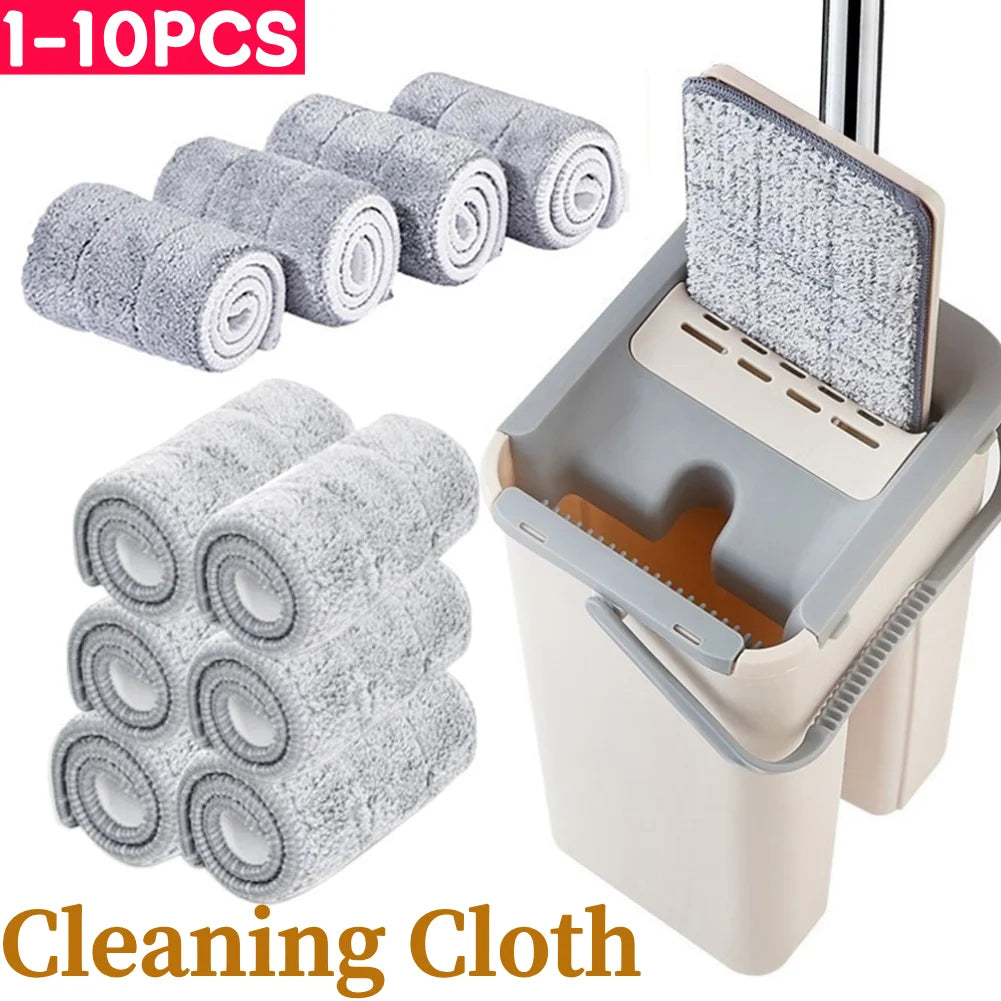 Rotating Head Household Cleaning Cloth Replacement Mop Microfiber Flexible Mop Heads Multi-function Stickable for Home Office