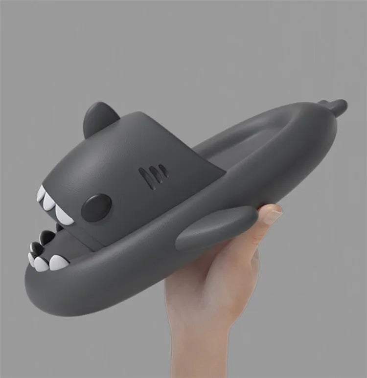 4cm Thick Sole Man Women Shark Slippers Size 46 47 2023 Summer Home Anti-skid Couple  Indoor Household Funny Slipper