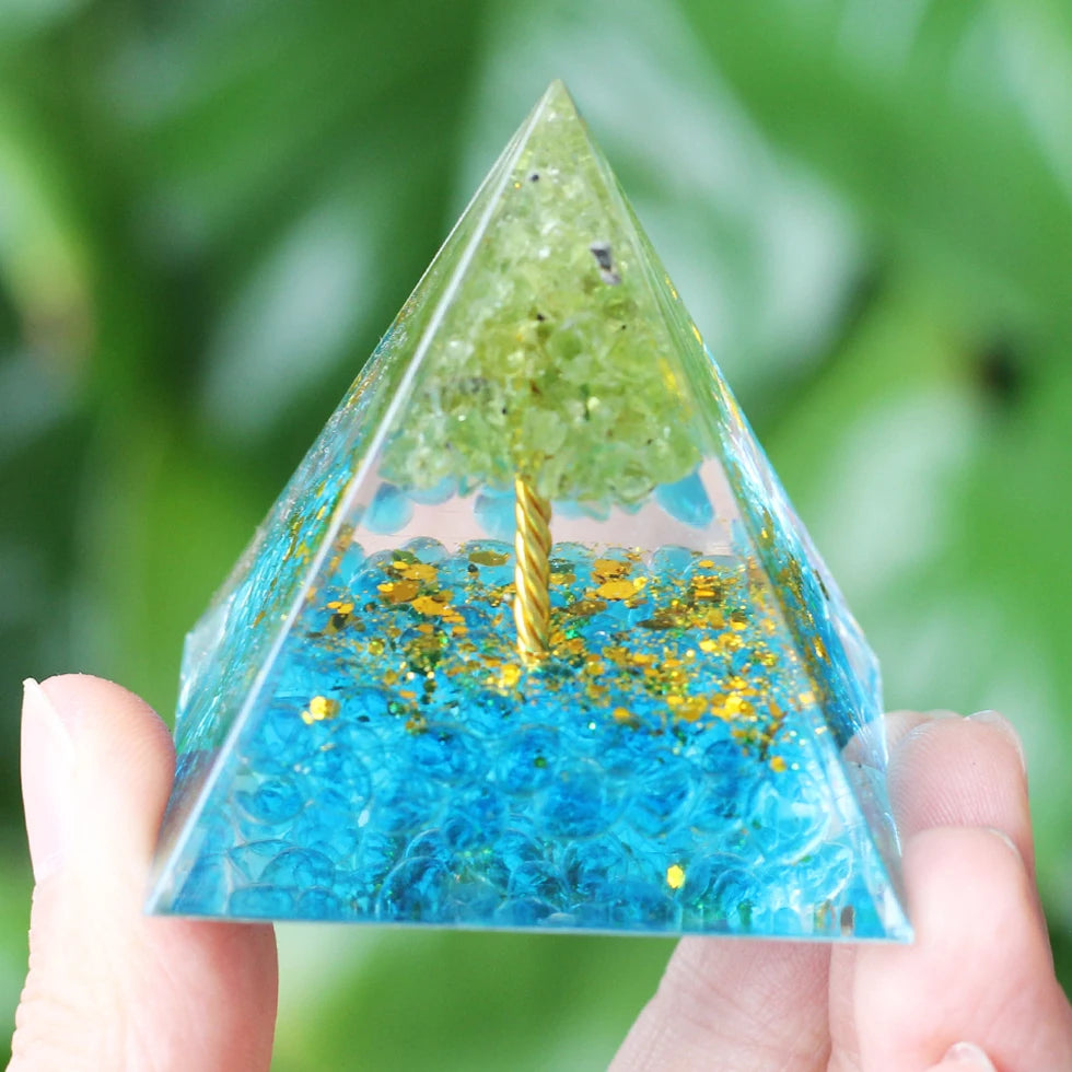 Orgonite Pyramid Crystals Natural Stone Orgone Energy Generator Healing Reiki Chakra Meditation Ornaments Crafts Office Decor