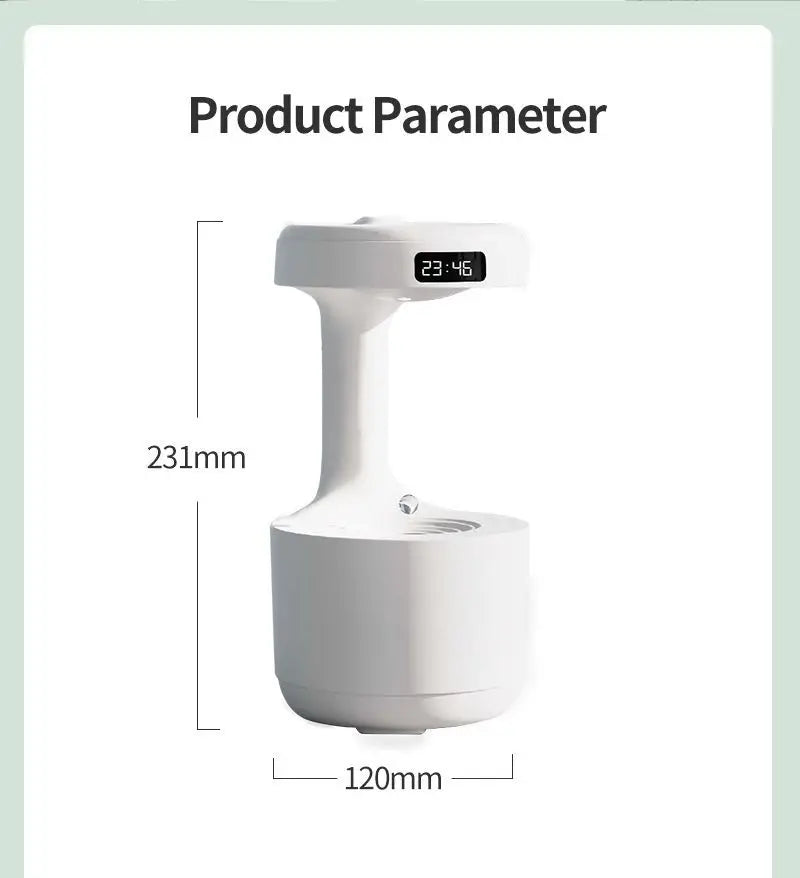 Water Droplet Air Humidifier 800ml Anti-gravity Essential Oil Diffuser Night Light Weightless Sprayer Decorations Desk Lamps