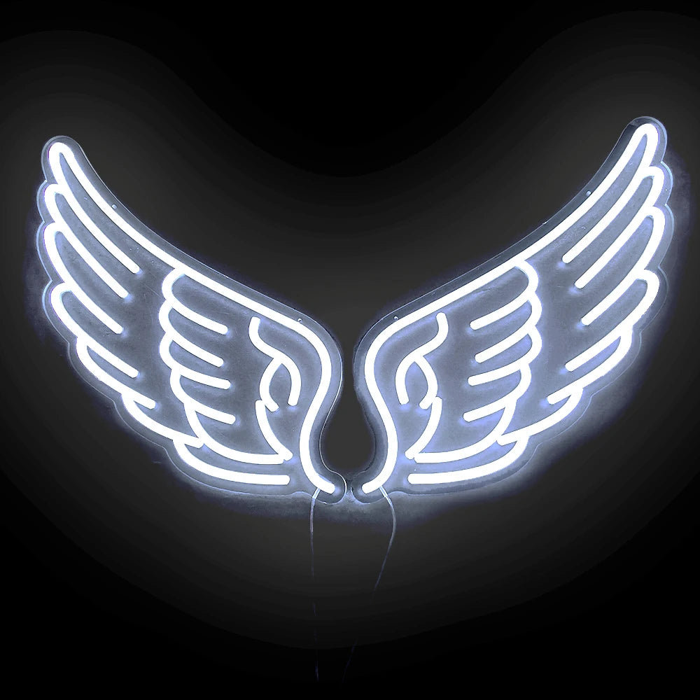 DECO Angel Wing Pink Led Neon Signs(22x14 inch) Led Signs Wall Decor for Girl Bedroom Kids Room Wedding Decor