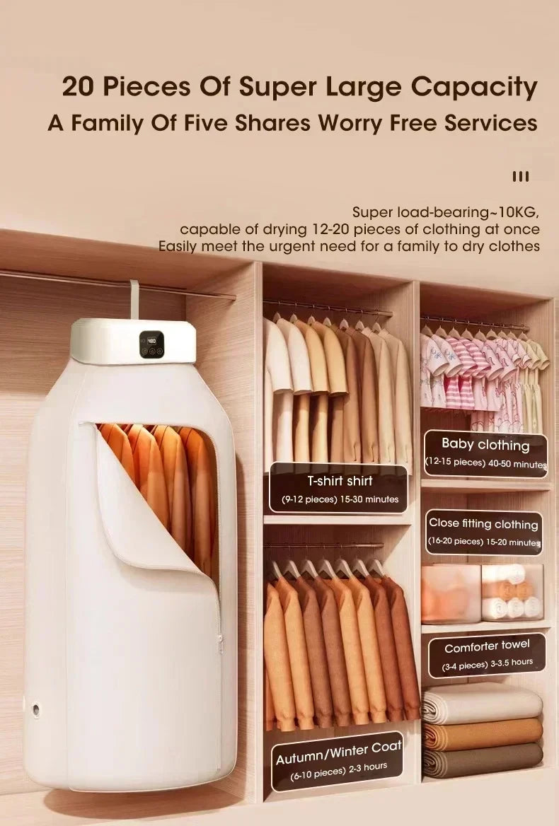 Electric Portable Clothes Dryer UV Sterilization Foldable Laundry Dryer Compact Folding Clothing Dryer