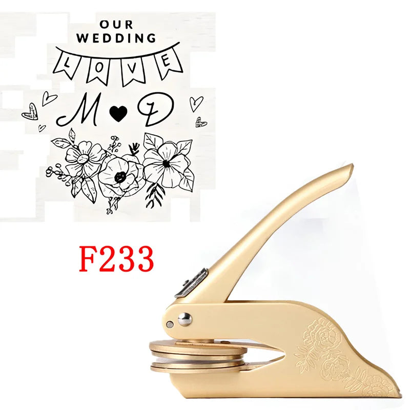 Custom Initials Embosser Stamp,Book Embosser Personalized LOGO Wedding Embossing Stamp, Address Stamp, Form the Library Embosser