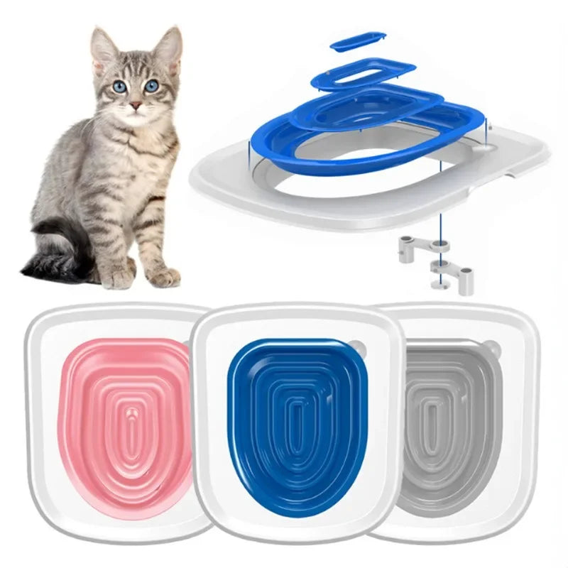 2023 Plastic Cat Toilet Training Kit Reusable Puppy Cat Litter Mat Cat Toilet Trainer Toilet Pets Cleaning Cats Training Product