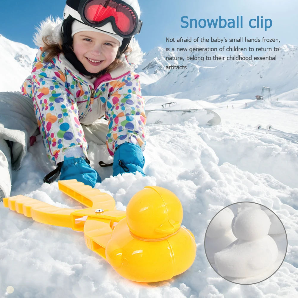 Snowball Maker Clip for Kids Adult Heart Snowflake Duck Shape Clip Tongs for Outdoor Sand Snow Ball Mold Toys Fight Sports Toys