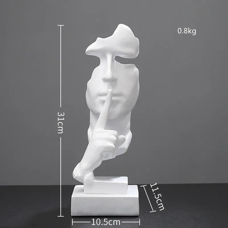 Accessories for home decoration silence is Gold statue for decoration statue of human face sculpture abstract African decoration